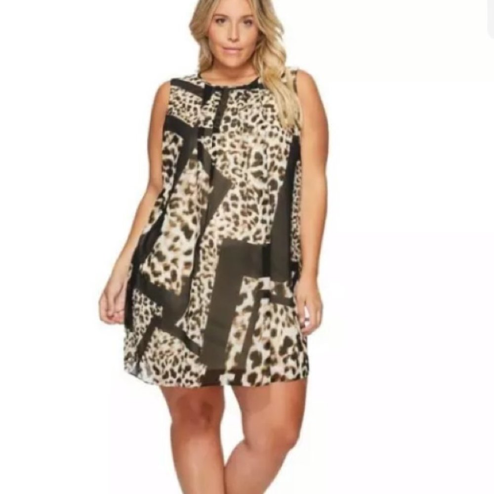 Calvin Klein Womens Animal Print Shift Dress